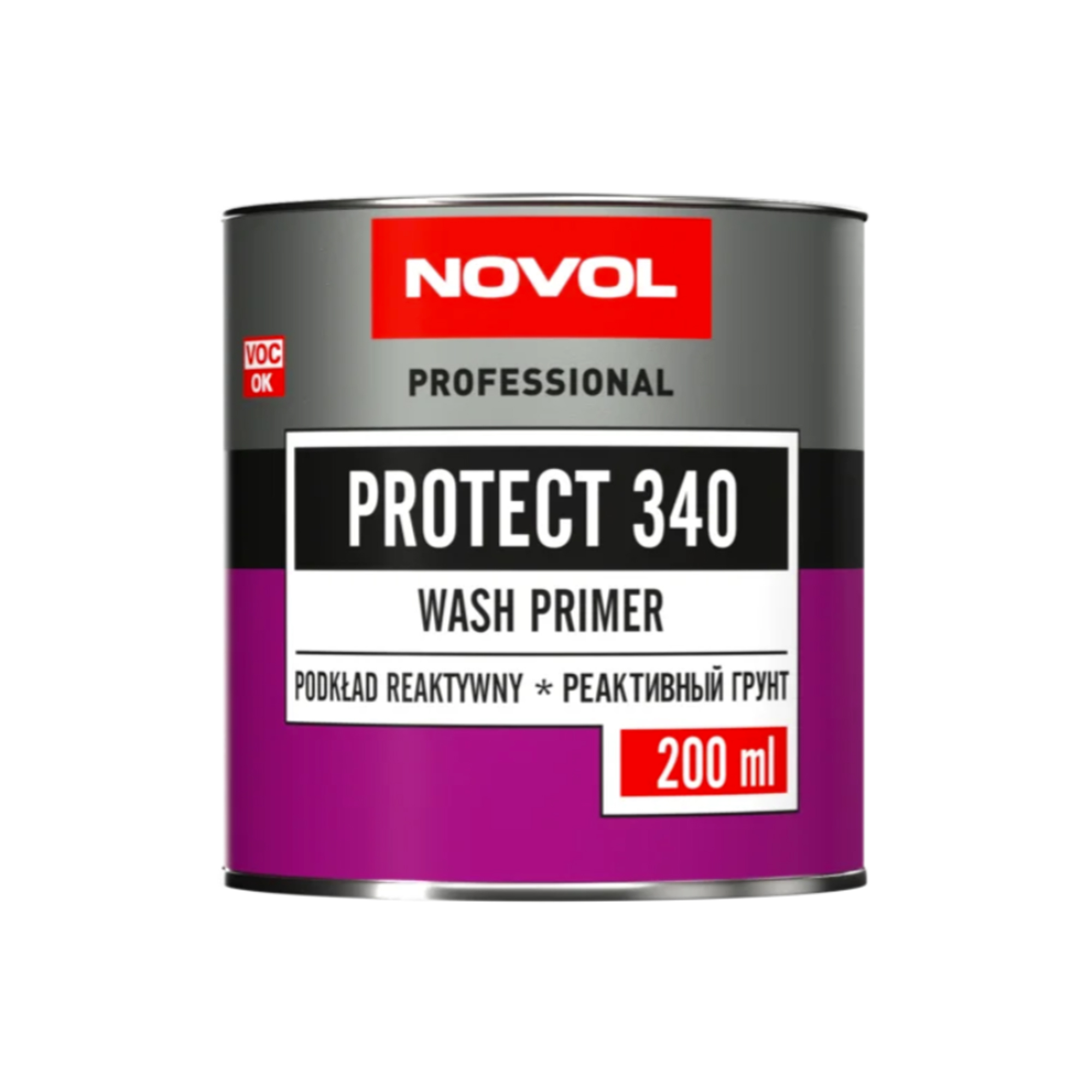 NOVOL 37219 PROTECT WASH PRIMER 340 Грунт реактивный 200мл + H5910 35851 Отвердитель 200мл