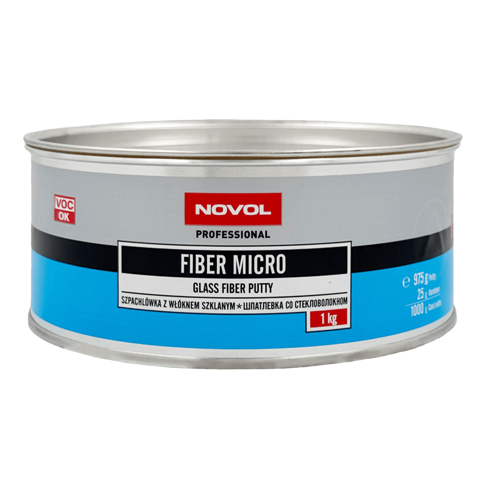 NOVOL FIBER MICRO Шпатлевка с мелким стекловолокном 1кг