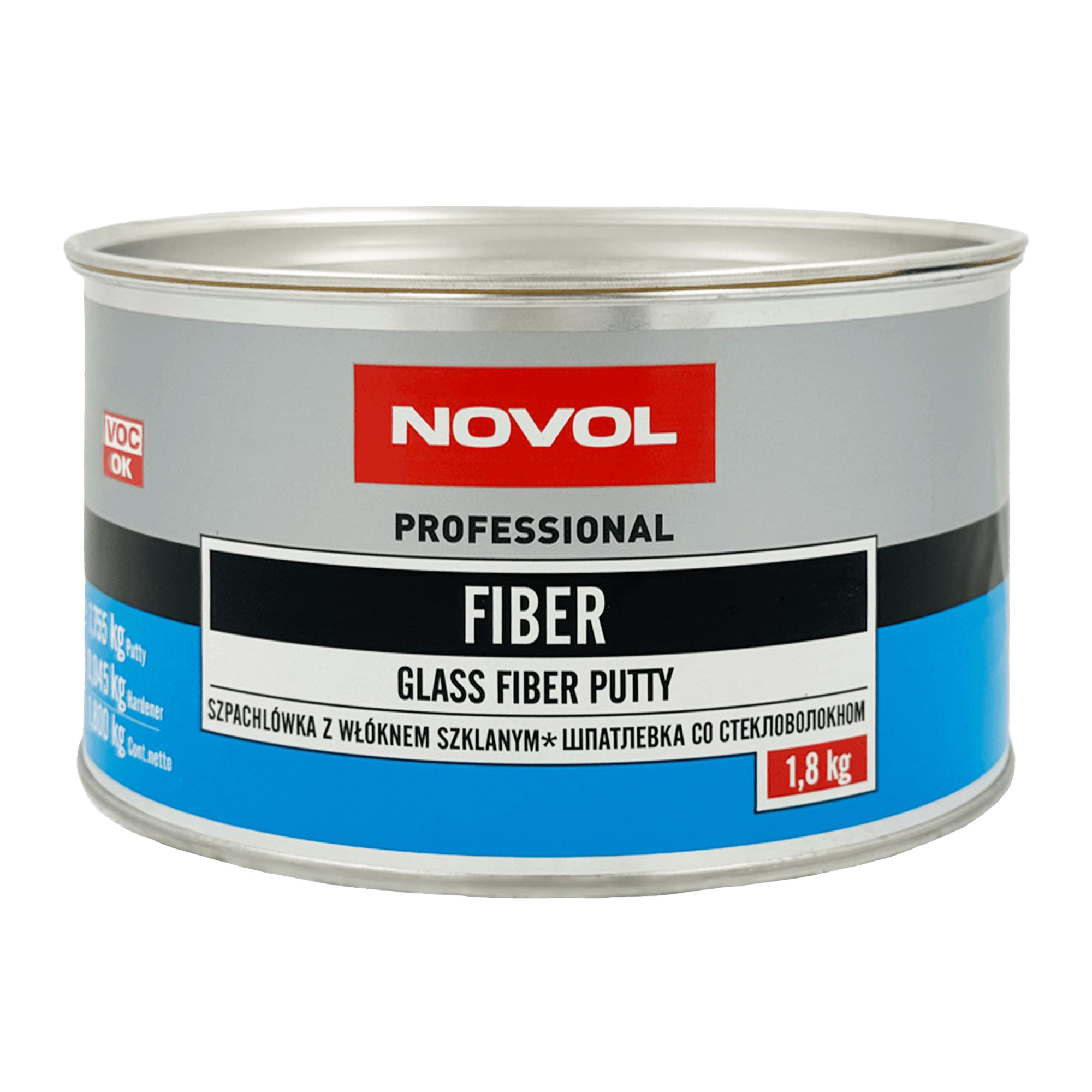 NOVOL FIBER Шпатлевка с крупным стекловолокном 1.8кг