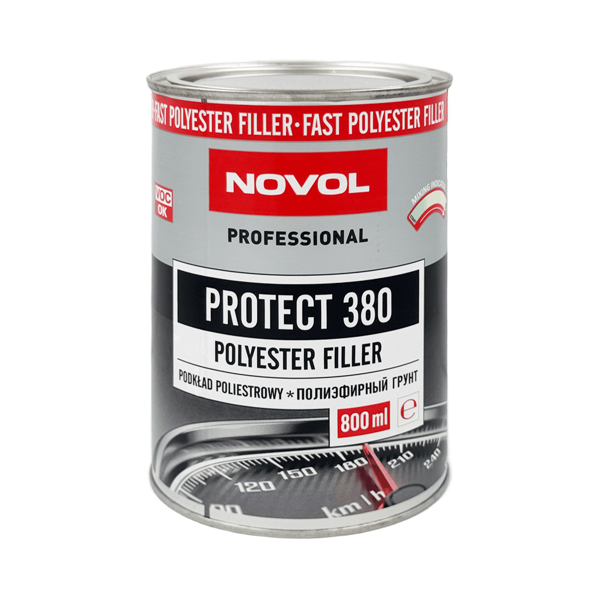NOVOL 90016 PROTECT 380 POLYESTER FILLER Грунт полиэфирный 800мл + Отвердитель 80мл