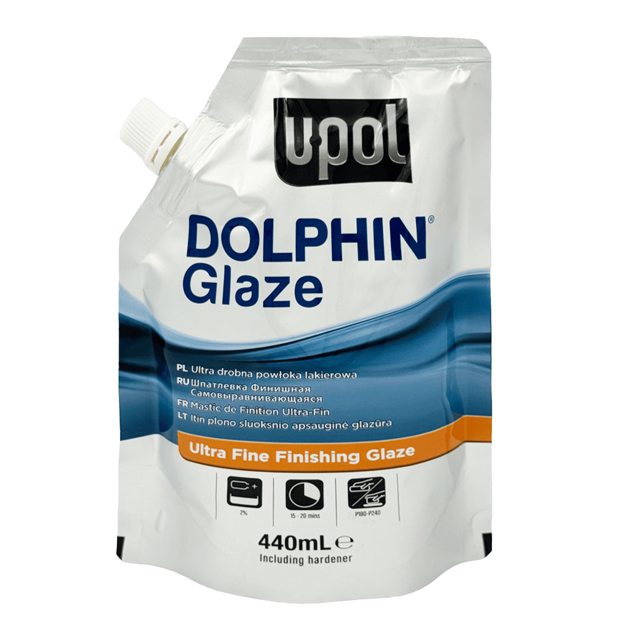 U-POL DOLPHIN GLAZE Шпатлевка доводочная самовыравнивающаяся 440мл
