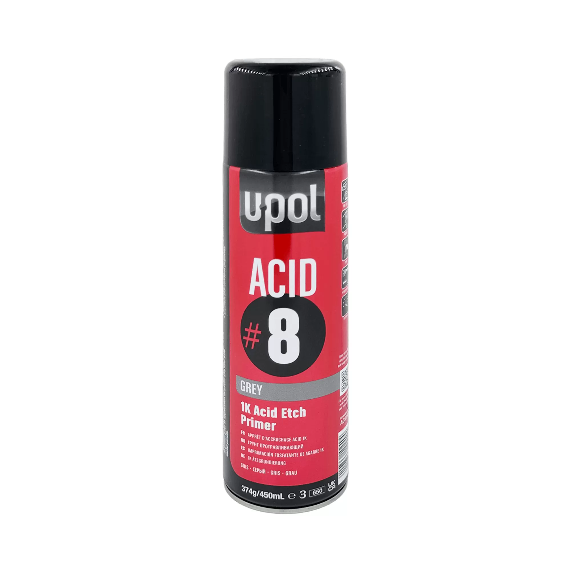 U-POL ACID#8 Грунт кислотный протравливающий серый аэрозоль 450мл
