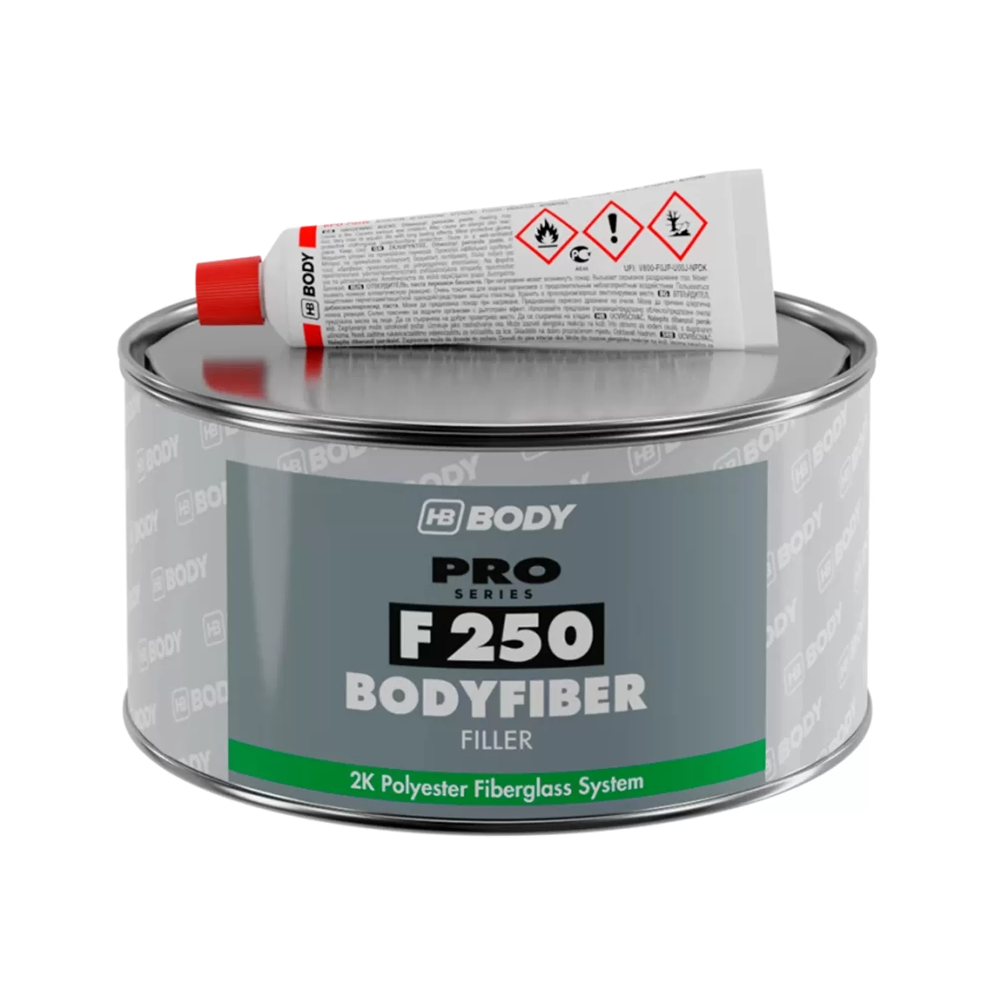 HB BODY F250 BODYFIBER Шпатлевка со стекловолокном 0.75кг
