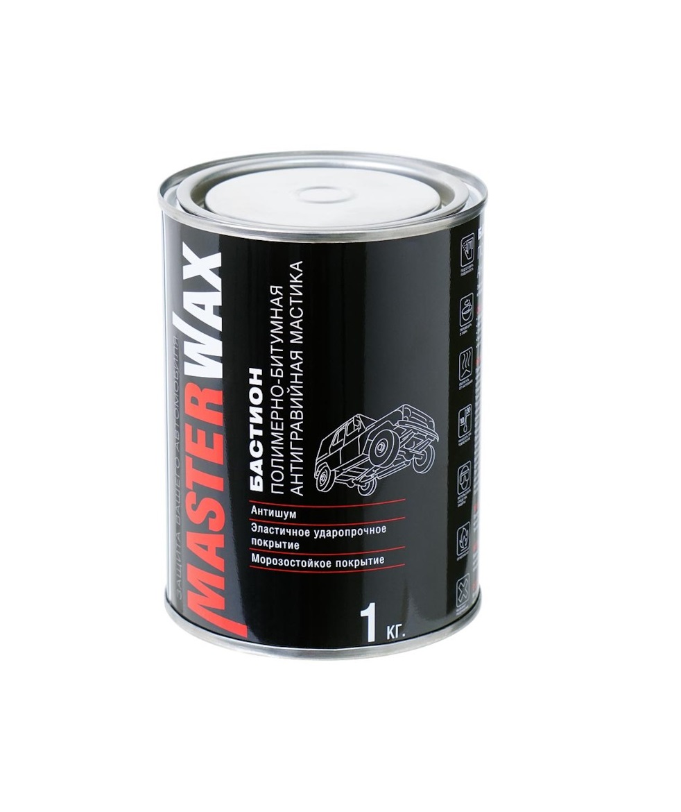 Мастика MasterWax полимерно-битумная БАСТИОН, жест.банка 1,0кг