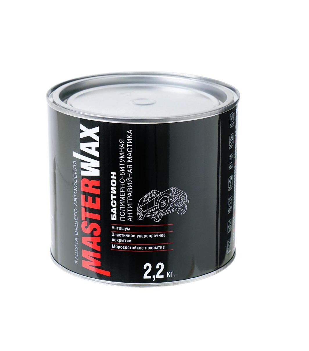 Мастика MasterWax полимерно-битумная БАСТИОН, жест.банка 2,2кг
