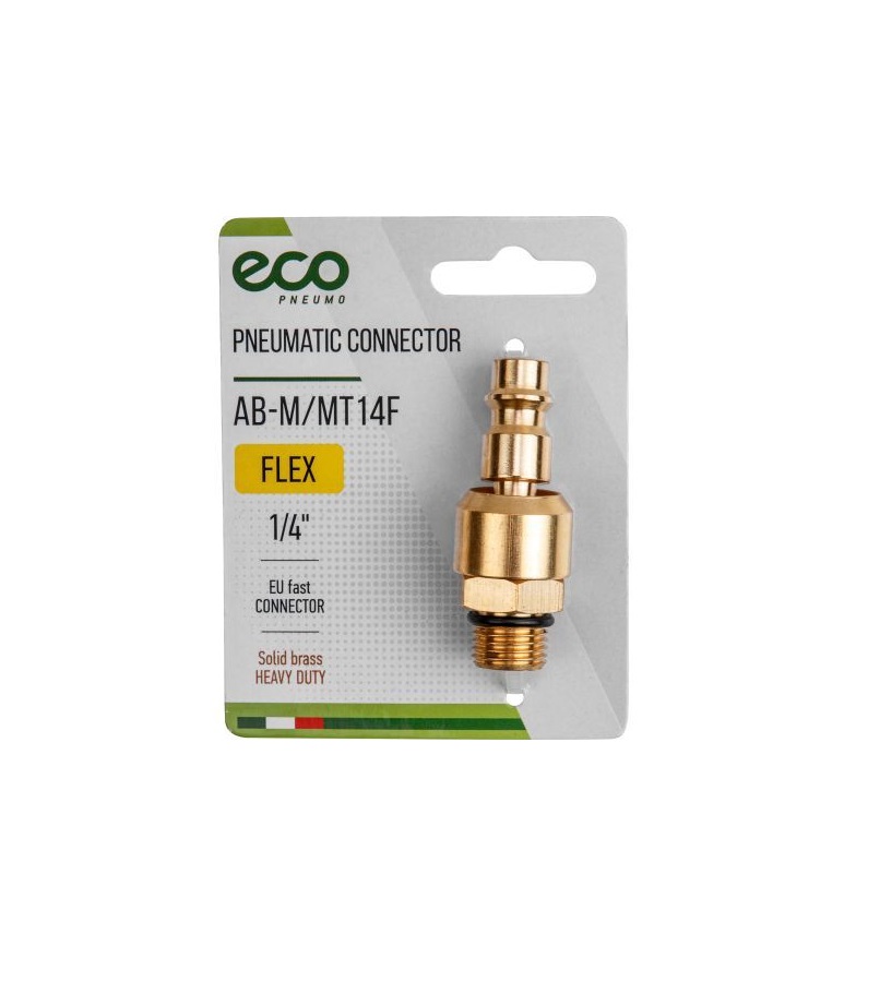 Соединение быстросъем. ПАПА х нар. резьба 1-4" шарнир (латунь) ECO, арт.AB-M-MT14F (Китай)