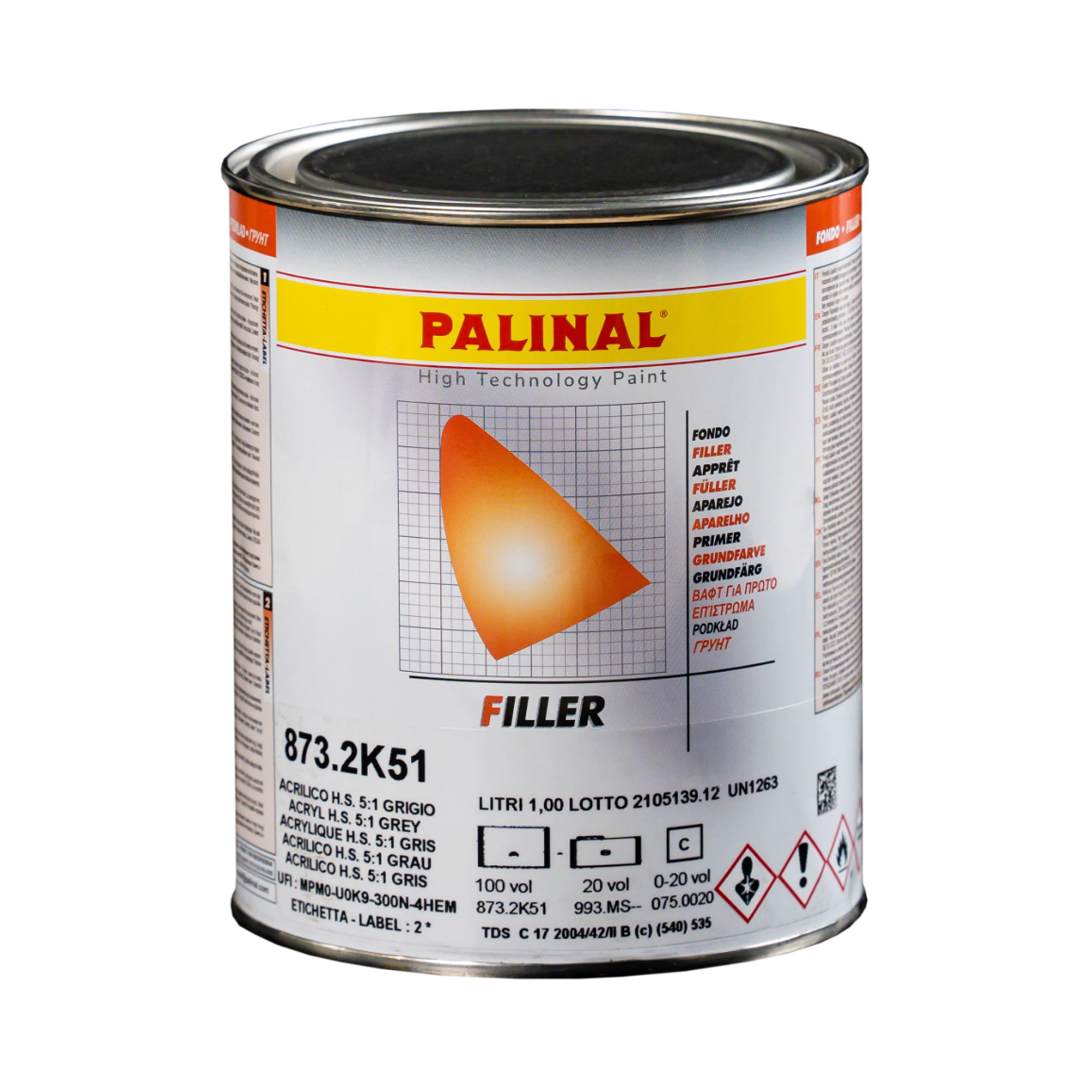PALINAL 873.2К51-1 ACRYLIC FILLER Грунт акриловый серый 1000мл