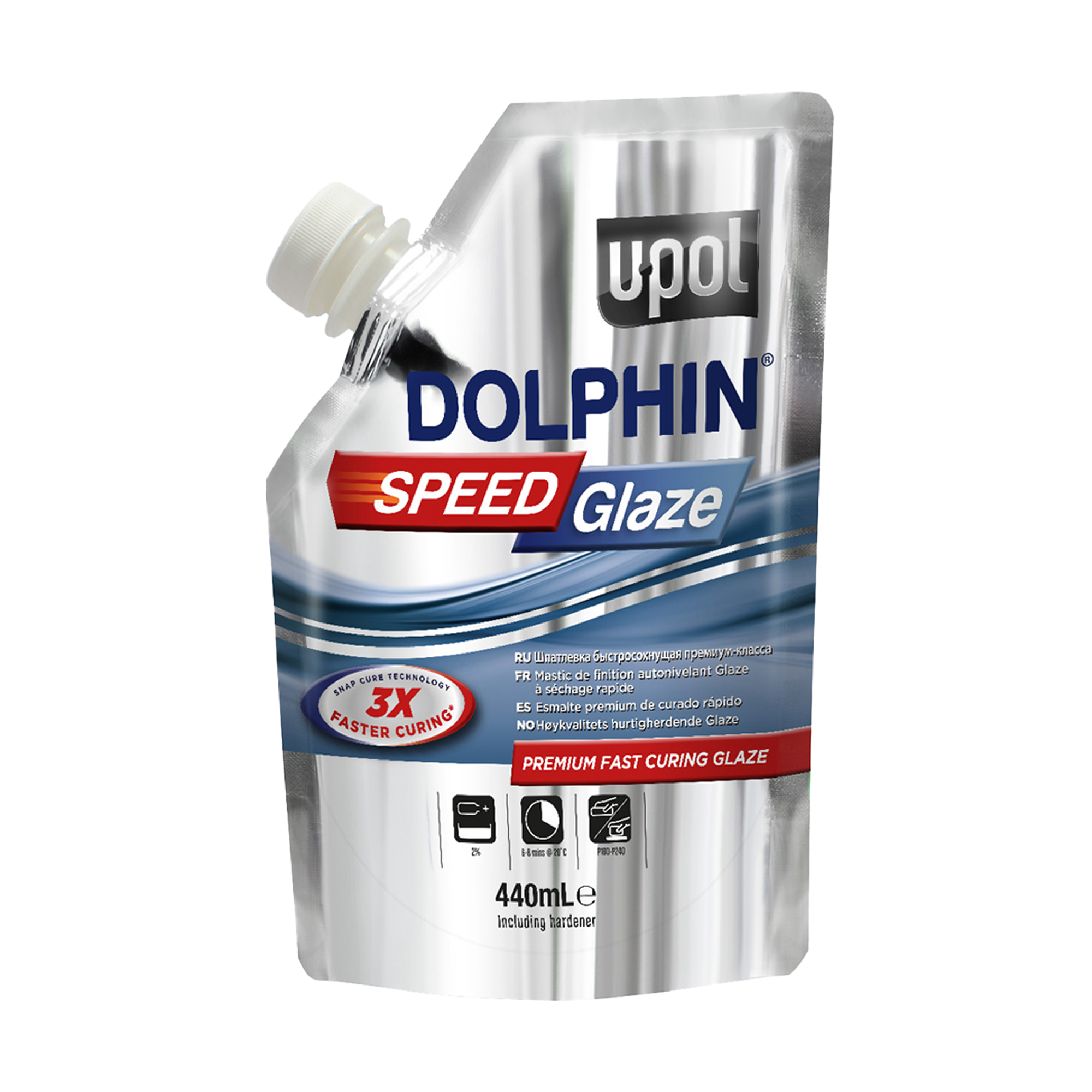 U-POL DOLPHIN SPEED GLAZE Шпатлевка быстросохнущая самовыравнивающаяся 440мл
