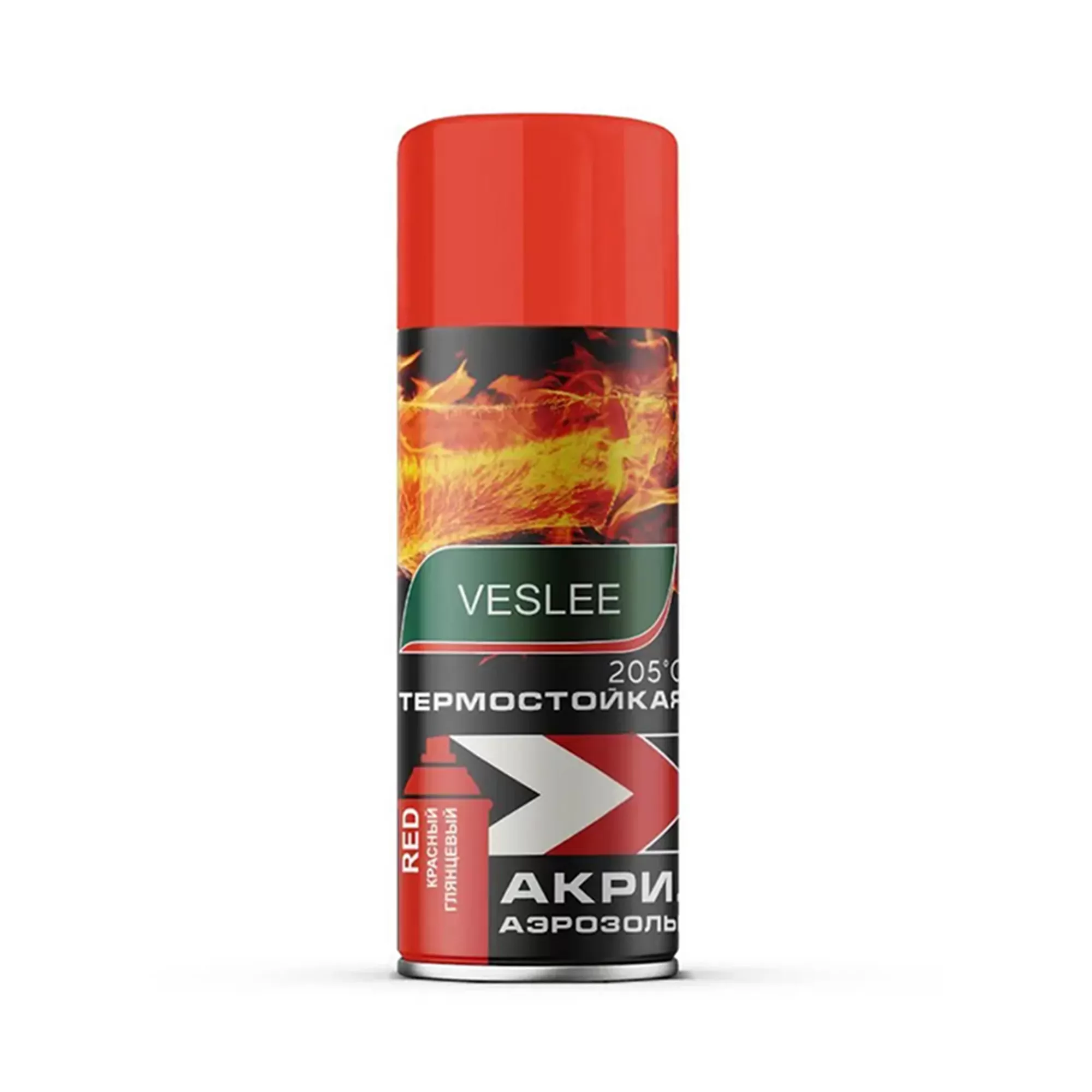 VESLEE V0006 Акриловая термостойкая эмаль красная аэрозоль 520мл