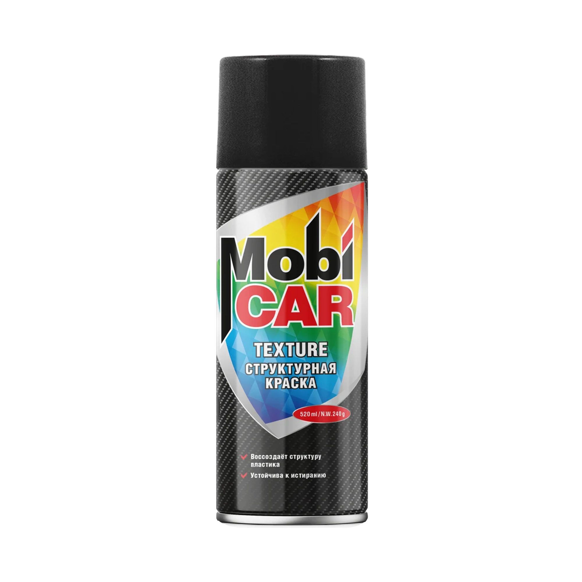MOBICAR 0526-01 MC TEXTURE Краска структурная чёрная аэрозоль 520мл